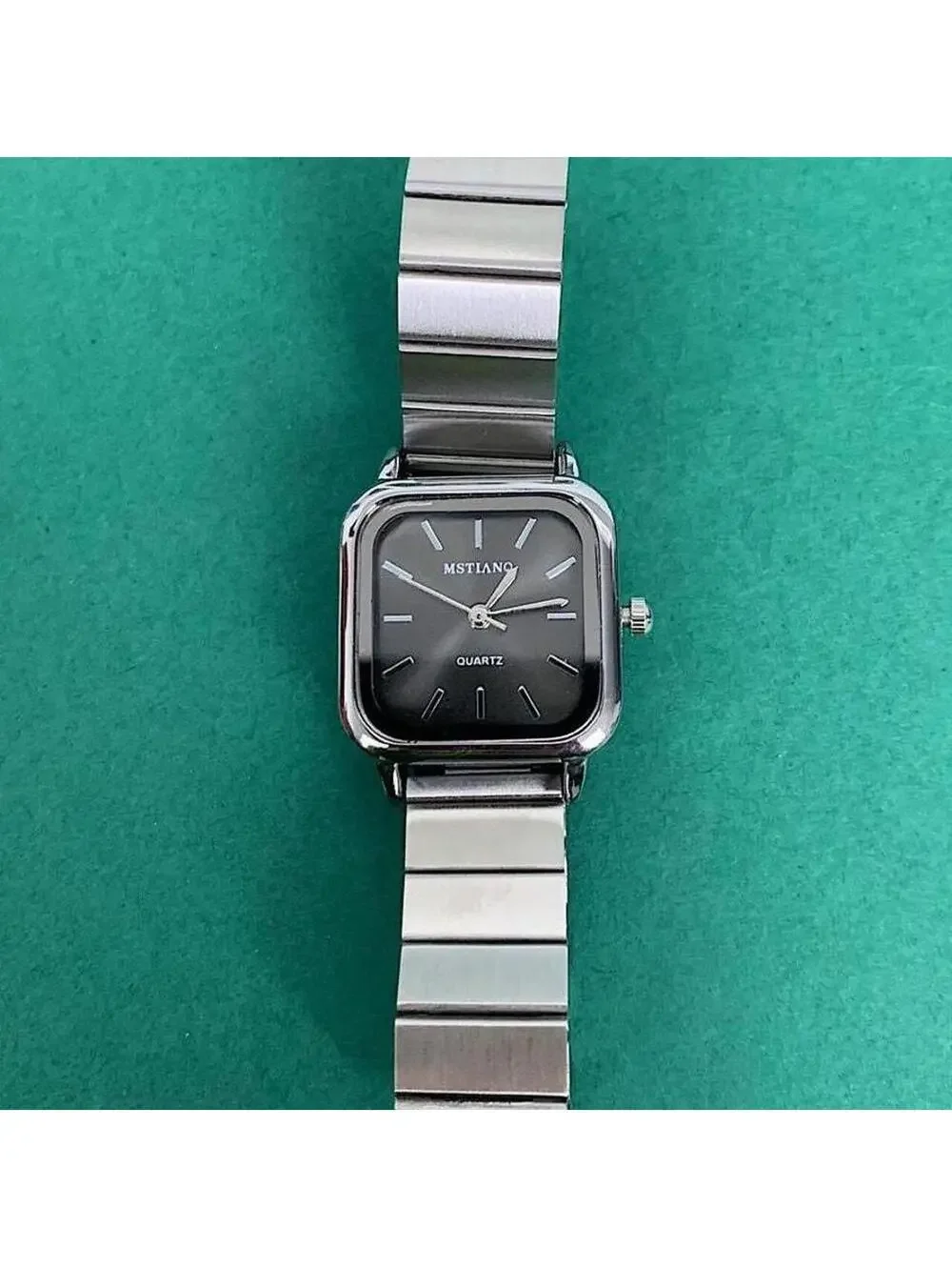 2000s Y2k style silver square watch. Classy sporty style watch. Stainless steel